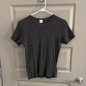 Leset x Madewell Pointelle Slim Fit Tee in Grey